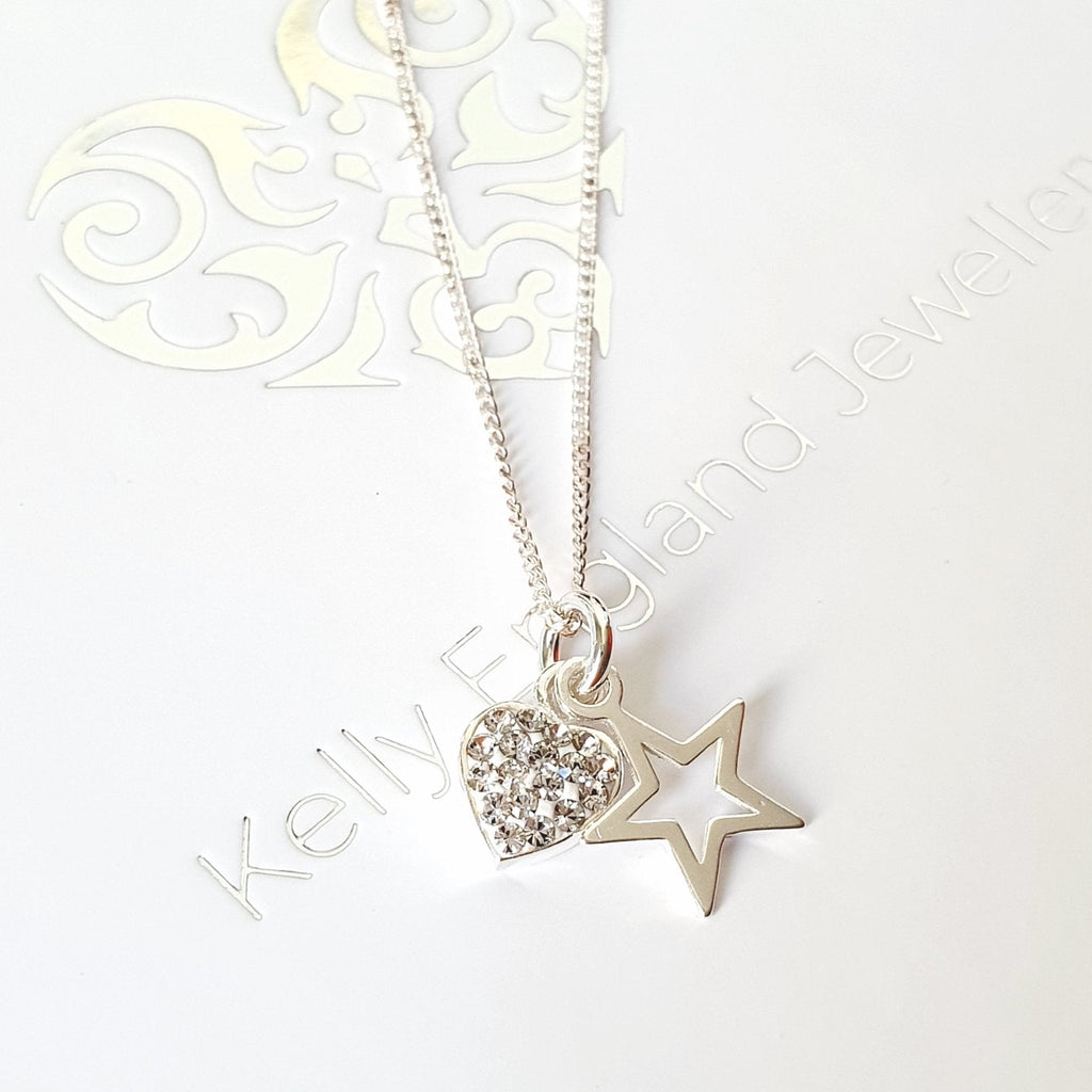 Mum Shining Star Heart Necklace