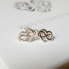 Infinity Knot Heart Stud Earrings