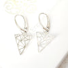 Silver Geometric Triangle Earrings