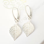 Silver Leaf Dangle Earrings