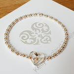 Floating Heart Bracelet - Yellow Gold