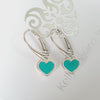 Turquoise Heart Lever Back Earrings