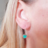 Turquoise Heart Lever Back Earrings