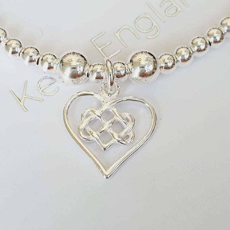 Infinity Knot Heart Bracelet & Earring Set