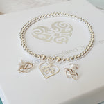 Infinity Knot Heart Bracelet & Earring Set