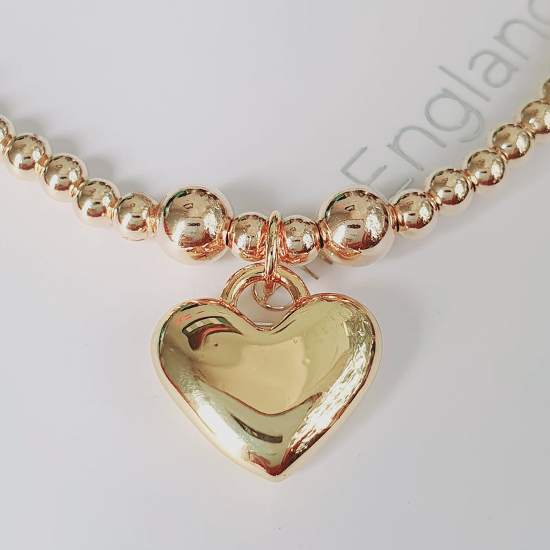 Gold Solid Heart Bracelet