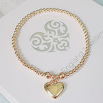 Gold Solid Heart Bracelet