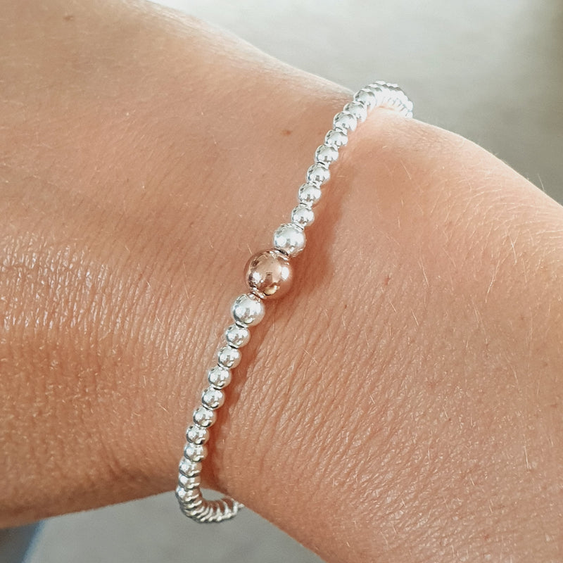 Silver & Rose Gold Bracelet