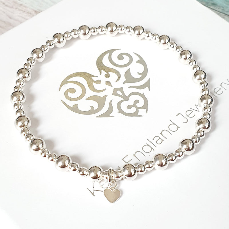 Sterling Silver Mixed Beaded Bracelet