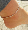 Sterling Silver & Rose Gold Barrel Anklet