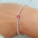 Swarovski Crystal October - Rose Birthstone Bracelet