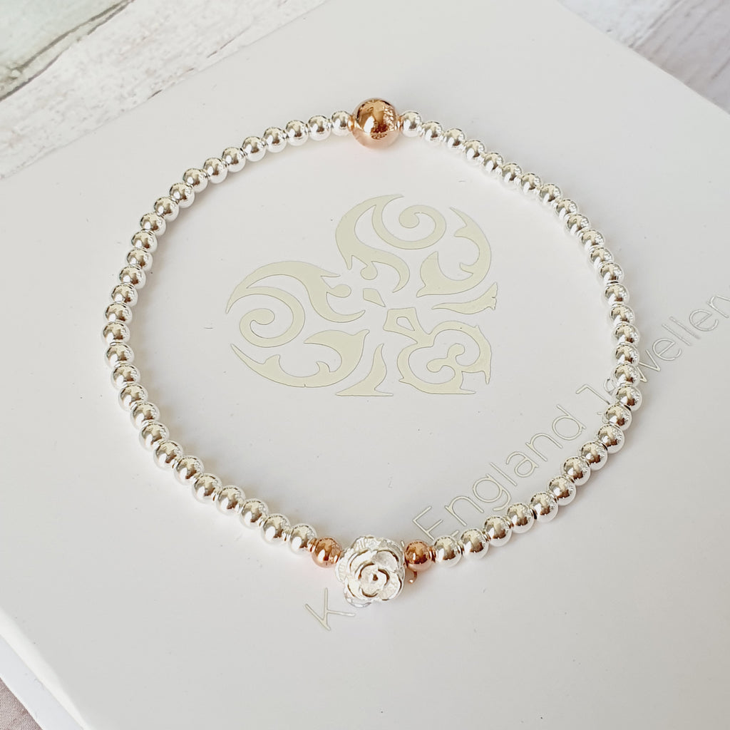 Sterling Silver & Rose Gold Rosie Bracelet