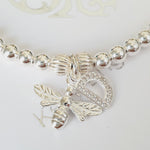 Sterling Silver Personalised 3D Bee Bracelet