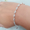 Silver Oval Rose Bracelet