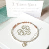 I love you! Silver & Rose Gold Morse Code Bracelet