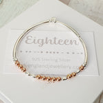 18th Birthday! Silver & Rose Gold Beaded Bracelet