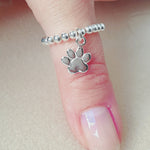 925 Silver Doggy Paw Stretch Ring