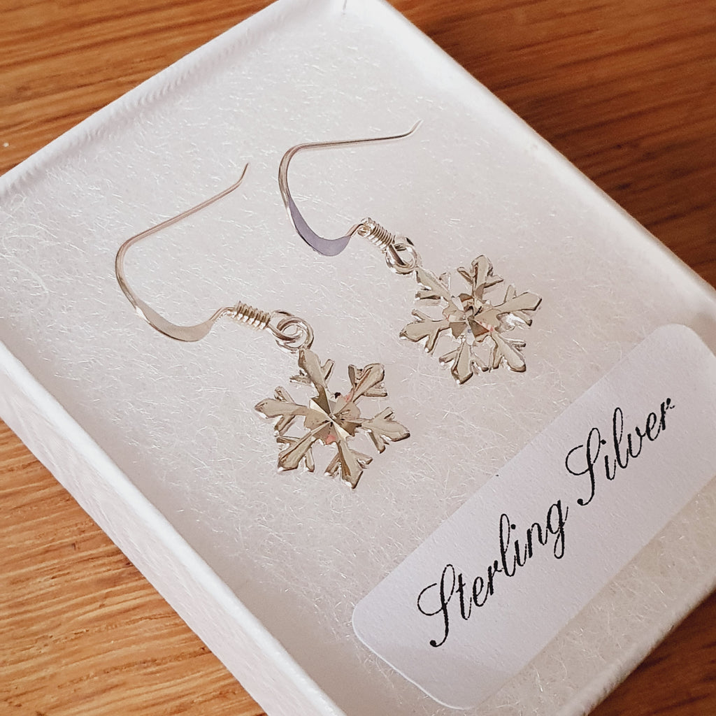 Sterling Silver Snowflake Earrings