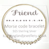 Friend! Sterling Silver Morse Code Bracelet