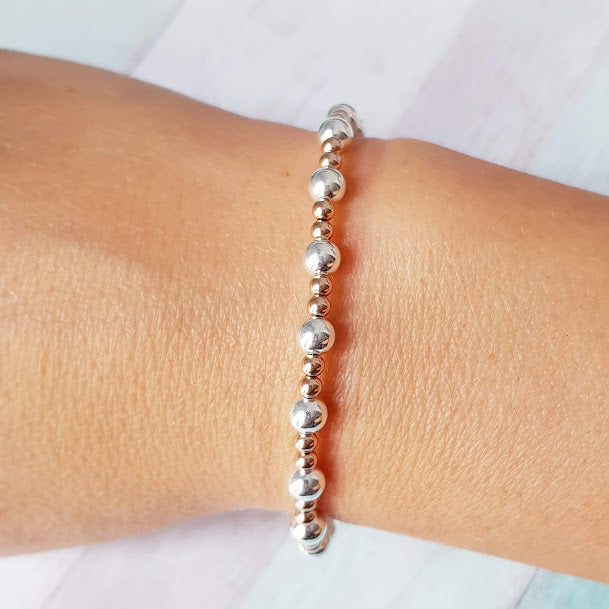 Sterling Silver & Rose Gold Mixed Bracelet