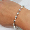 Chunky Sterling Silver & Rose Bracelet