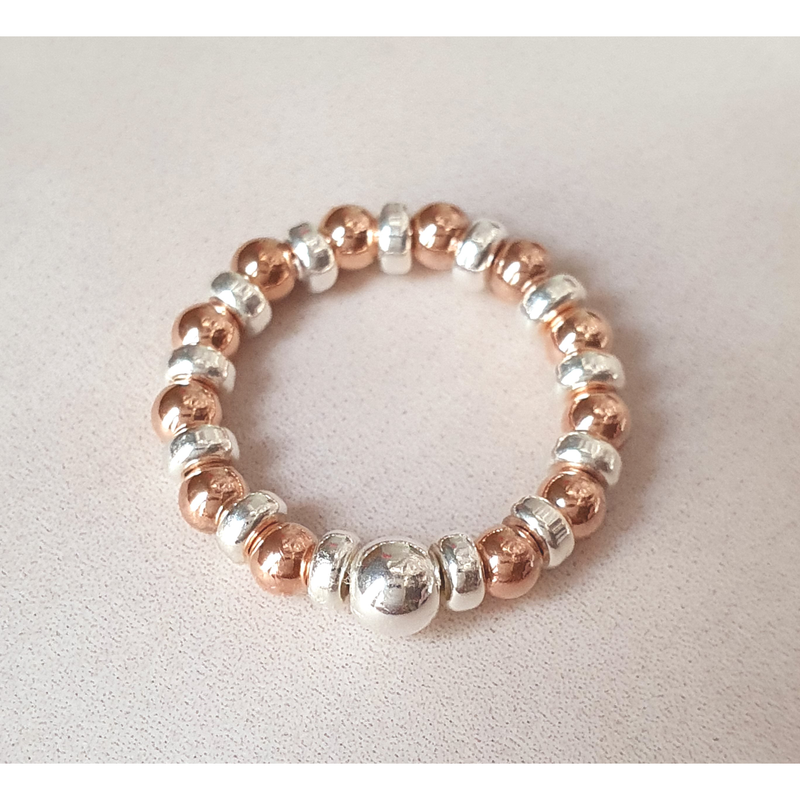 Silver/Rose Gold Bracelet & Ring Set