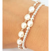 925 Silver & Rose Gold Freshwater Ivory Pearl Bracelet